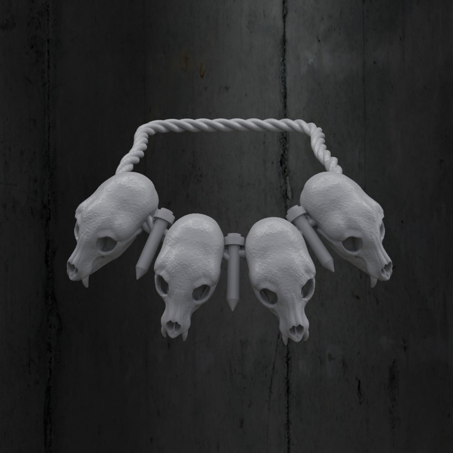 Weasel Skull Necklace with Firing Pins