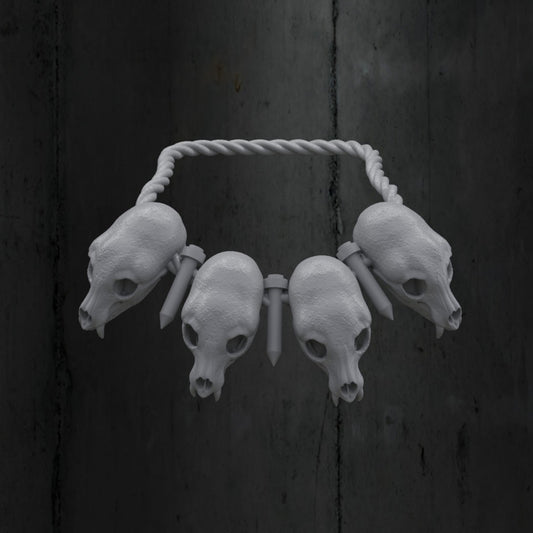 Weasel Skull Necklace with Firing Pins