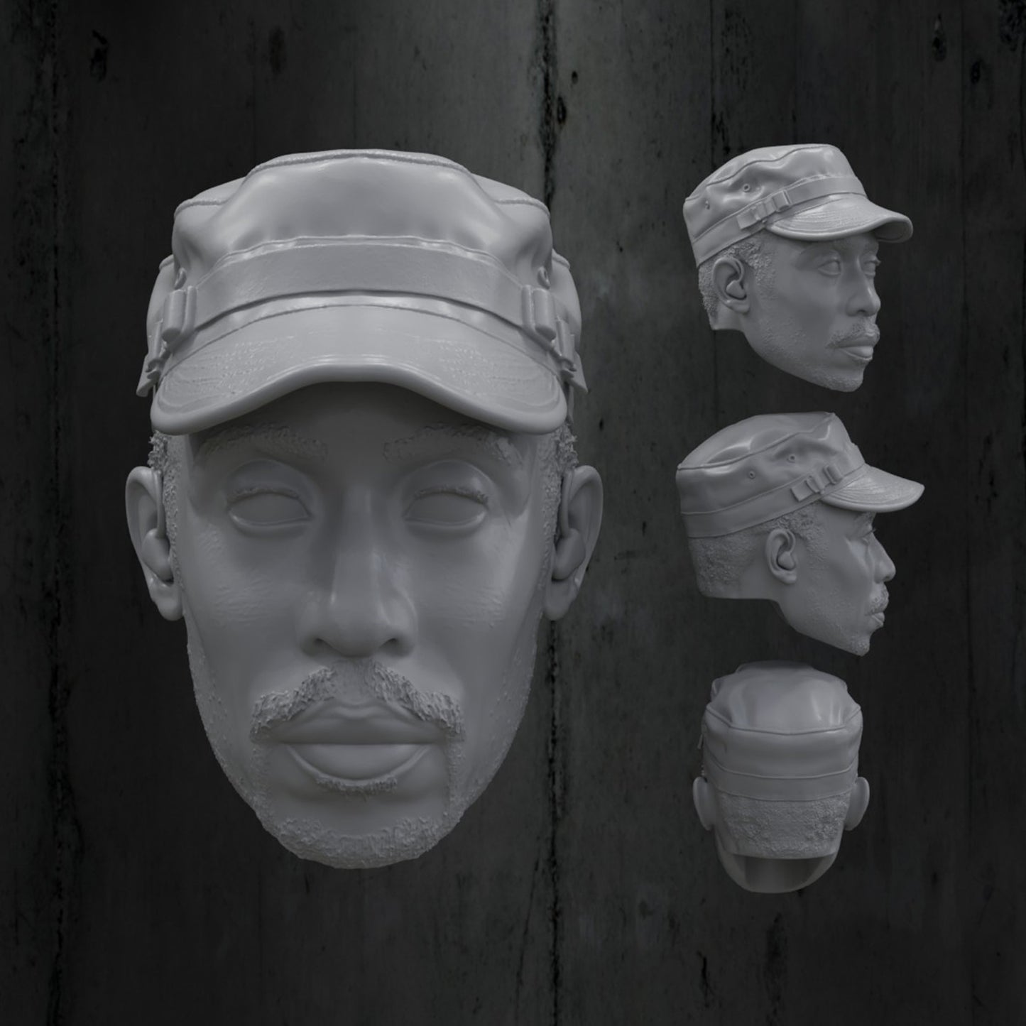 African Soldier Head 6